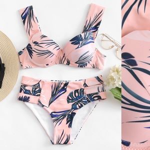 🆕Pink  leaves  bikini top or bottom. Mix sizes to fit🔥